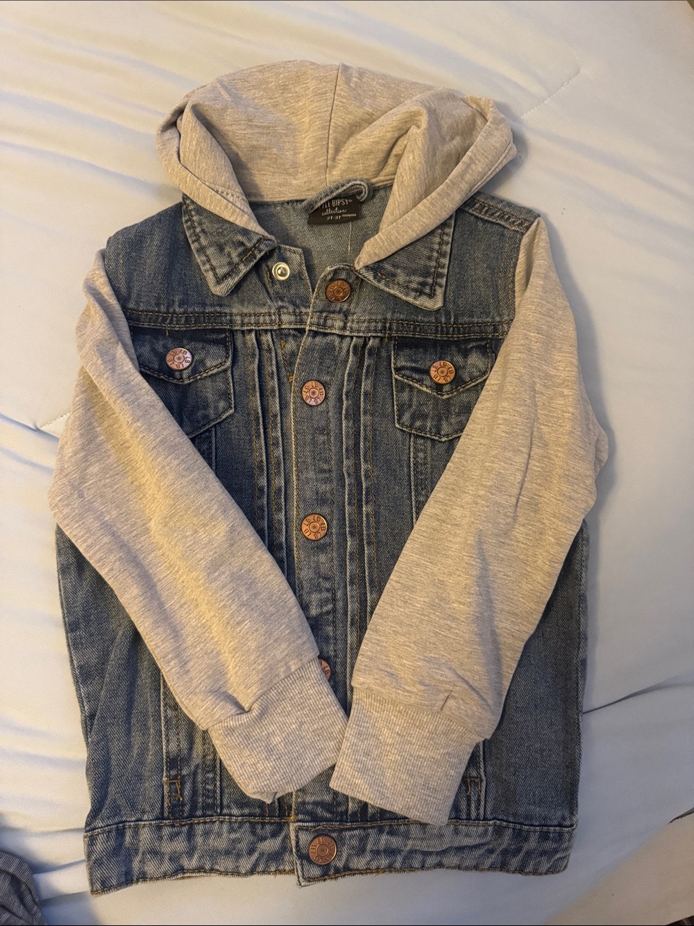 2/3T little bipsy hooded jean jacket